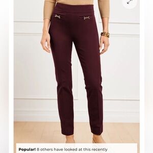 NEW! Talbots Chatham Ankle Pant Burgundy Pants